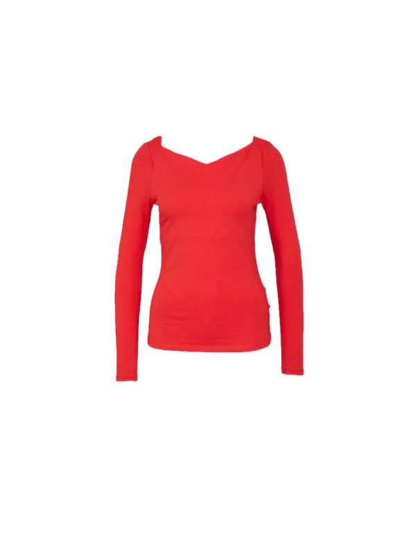 CAMAIEU Rotes Langarm-T-Shirt CAMAIEU