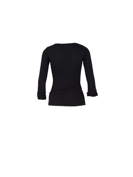 CAMAIEU Schwarzes T-Shirt mit Knöpfen CAMAIEU