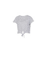 CAMAIEU Weißes gemustertes T-Shirt mit Knoten
