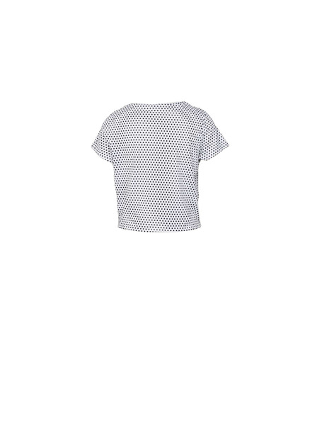 CAMAIEU Weißes gemustertes T-Shirt mit Knoten
