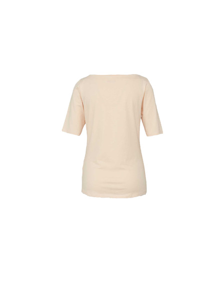 CAMAIEU Cremefarbenes T-Shirt mit kurzen Ärmeln