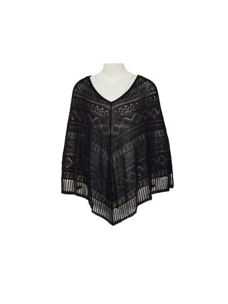 CAMAIEU Schwarzes transparentes Poncho CAMAIEU