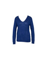 CAMAIEU Blauer Woll-Basic-Pullover CAMAIEU