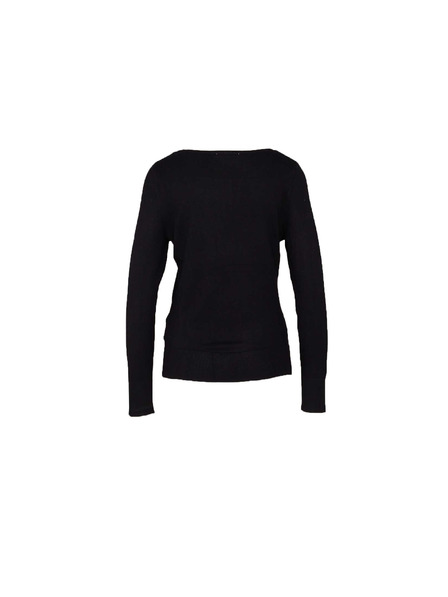 CAMAIEU Schwarzer Pullover mit Knöpfen am Ärmel