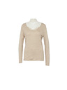 CAMAIEU Beiger Pullover mit Spitzenausschnitt