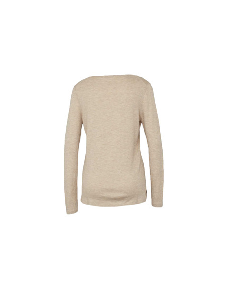 CAMAIEU Beiger Pullover mit Spitzenausschnitt