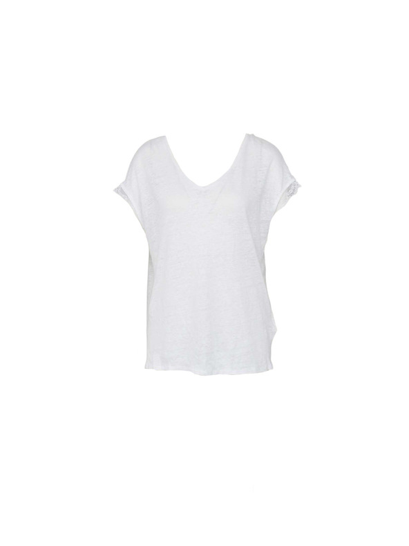CAMAIEU Weißes T-Shirt mit kurzen Ärmeln