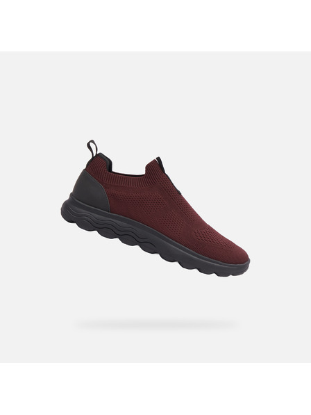 Geox Burgunderrote Geox Spherica Herren-Turnschuhe