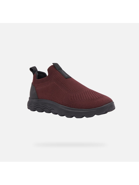 Geox Burgunderrote Geox Spherica Herren-Turnschuhe