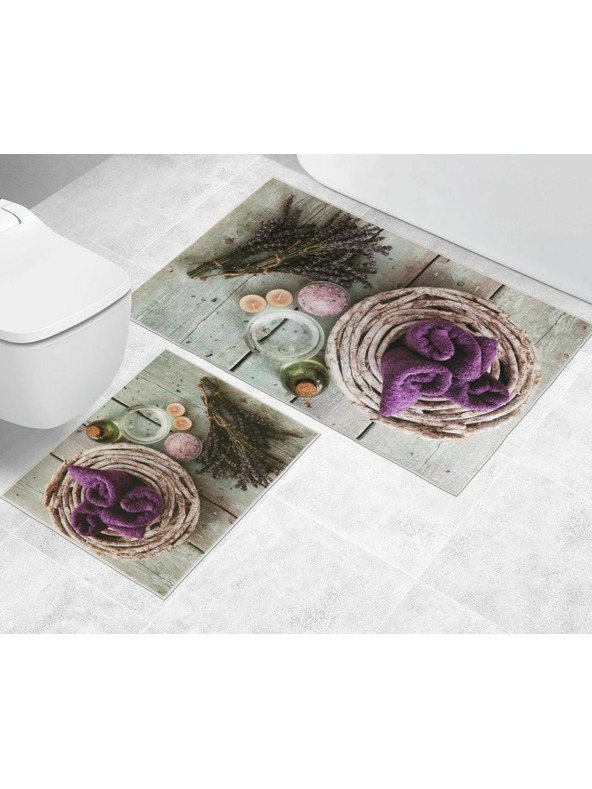 Bellatex Badezimmer- und WC-Vorleger ohne Ausschnitt Lavendel 3D