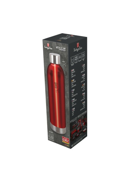 Berlingerhaus Thermoskanne aus Edelstahl 0,5 l Burgund Metallic Line BERLINGERHAUS