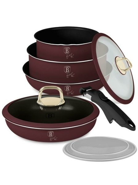 Berlingerhaus 9-teiliges Kochgeschirr-Set mit abnehmbarem Griff Leonardo Collection BERLINGERHAUS