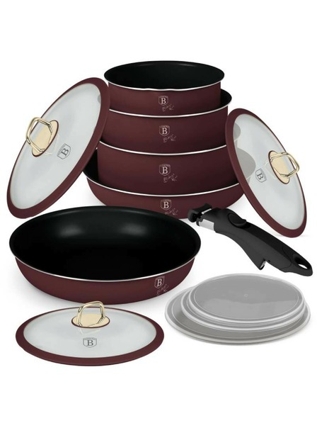 Berlingerhaus 12-teiliges Kochgeschirr-Set mit abnehmbarem Griff Leonardo Collection BERLINGERHAUS