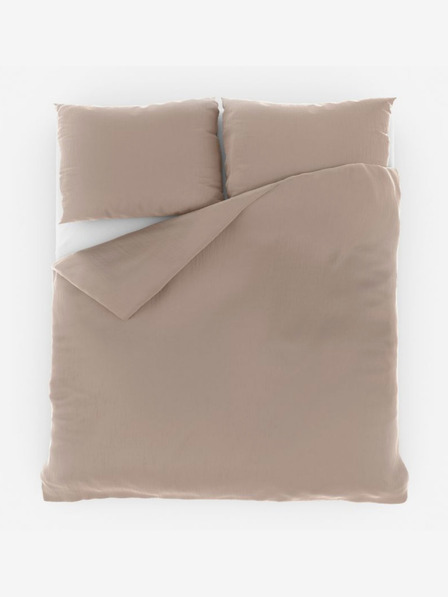 Kvalitex Französische Musselin-Bettwäsche 220x200, 70x90cm beige Kvalitex