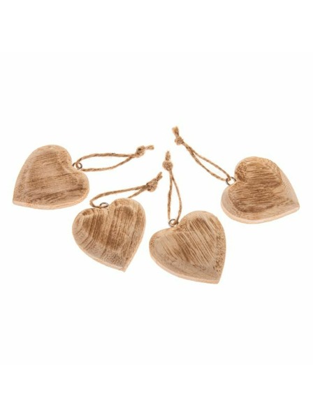 Casa de Engel Holz Hängeherz - 4er Set, 12/288