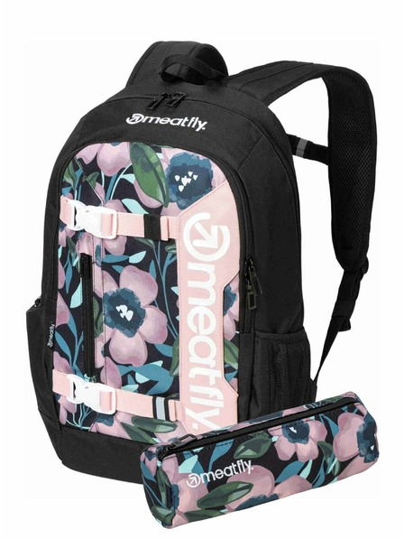 Meatfly Meatfly Rucksack Basejumper Pink Flowers 22 L + Federtasche | Volumen 22 L