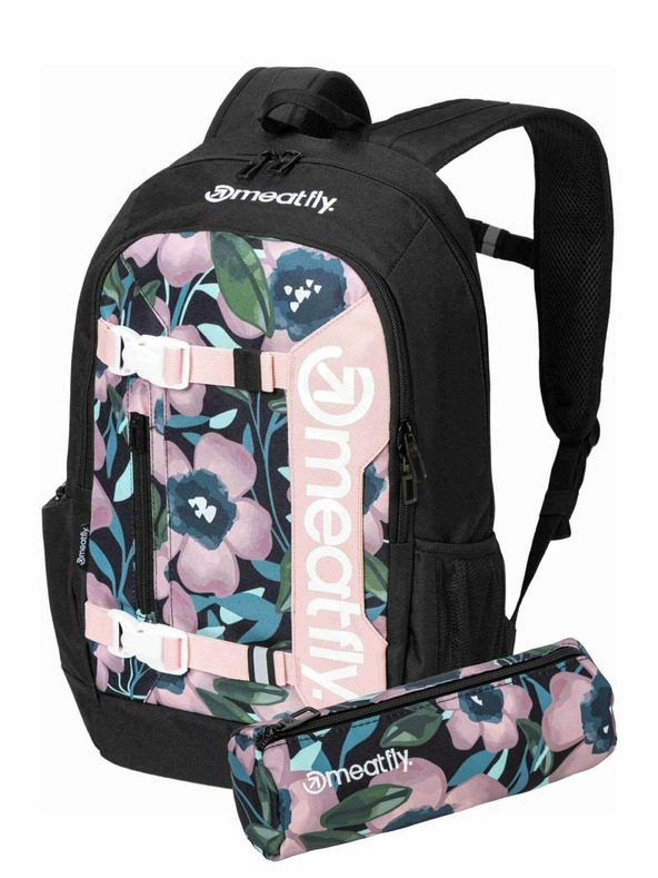 Meatfly Meatfly Rucksack Basejumper Pink Flowers 22 L + Federtasche | Volumen 22 L