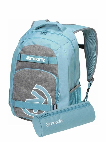 Meatfly Meatfly Rucksack Exile Grey Heather / Aqua 24 L + ETUI | Grau | Volumen 24 L