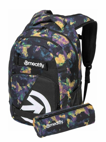 Meatfly Meatfly Rucksack Exile Dark Aquarel 24 L + ETUI | Volumen 24 L