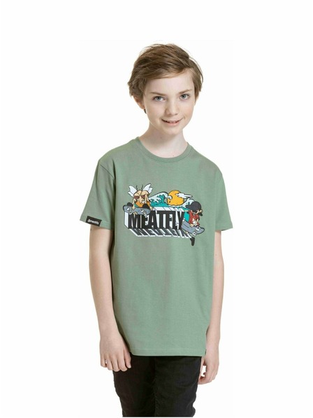 Meatfly Meatfly Kinder-T-Shirt Skejters Olive | Grün