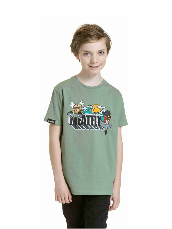 Meatfly Meatfly Kinder-T-Shirt Skejters Olive | Grün