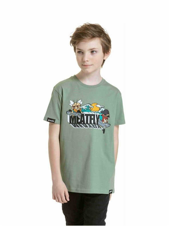 Meatfly Meatfly Kinder-T-Shirt Skejters Olive | Grün