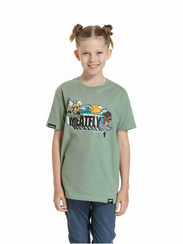 Meatfly Meatfly Kinder-T-Shirt Skejters Olive | Grün