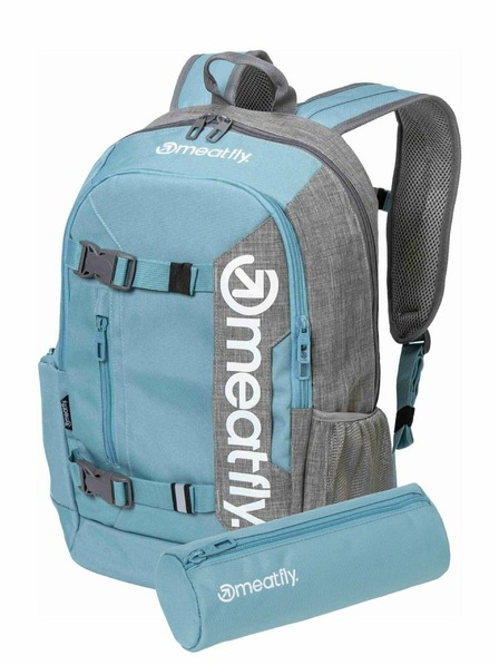 Meatfly Meatfly Rucksack Basejumper Grau Meliert / Aqua 22 L + Mäppchen | Grau | Volumen 22 L