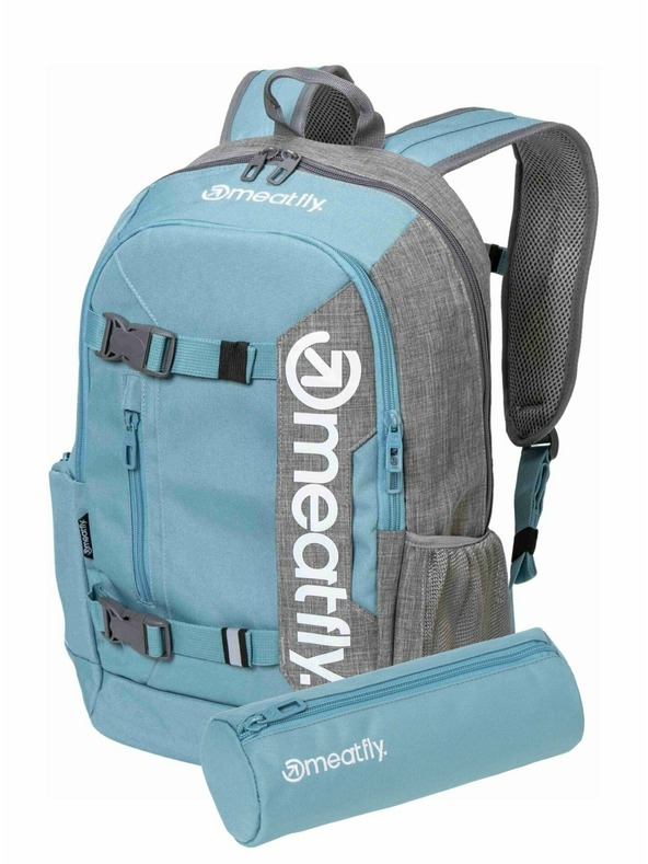 Meatfly Meatfly Rucksack Basejumper Grau Meliert / Aqua 22 L + Mäppchen | Grau | Volumen 22 L
