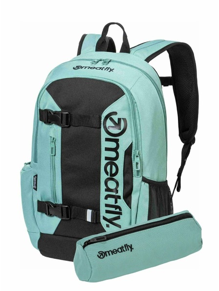 Meatfly Meatfly Rucksack Basejumper Sea Green 22 L + Mäppchen | Volumen 22 L