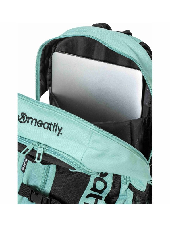 Meatfly Meatfly Rucksack Basejumper Sea Green 22 L + Mäppchen | Volumen 22 L