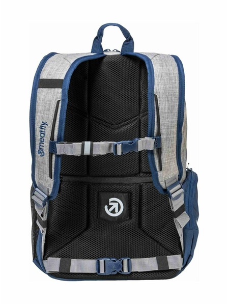 Meatfly Meatfly Rucksack Basejumper Blau / Grau Meliert 22 L + FEDERTASCHE | Grau | Volumen 22 L