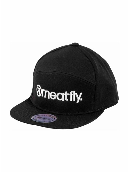 Meatfly Meatfly Kšiltovka Creeper 6 Panel Snapback Schwarz / Weiß Logo | Schwarz | Größe