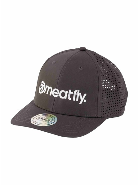 Meatfly Meatfly Kappe Nollie Perfor Cap Grau / Weiß Logo | Grau | Größe
