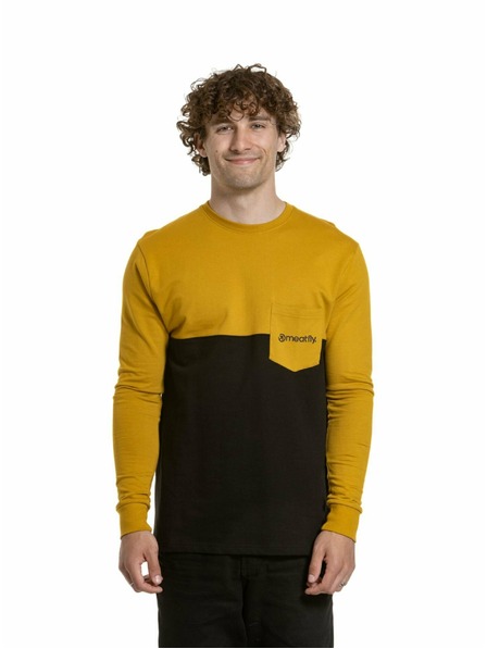 Meatfly Meatfly Herren-Langarmshirt Harvey Senf / Schwarz