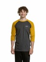 Meatfly Meatfly Herren-Langarmshirt Kennedy Raglan Charcoal Heather / Senf | Grau
