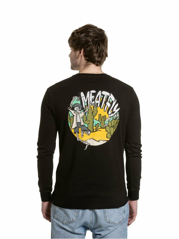 Meatfly Meatfly Herren-Langarmshirt Julien Schwarz Skeleton