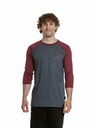 Meatfly Meatfly Herren-Langarmshirt Kennedy Raglan Navy Heather / Dark Wine | Rot