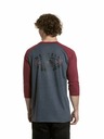 Meatfly Meatfly Herren-Langarmshirt Kennedy Raglan Navy Heather / Dark Wine | Rot