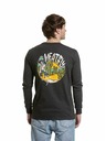 Meatfly Meatfly Herren-Langarmshirt Julien Charcoal Heather Skeleton | Grau