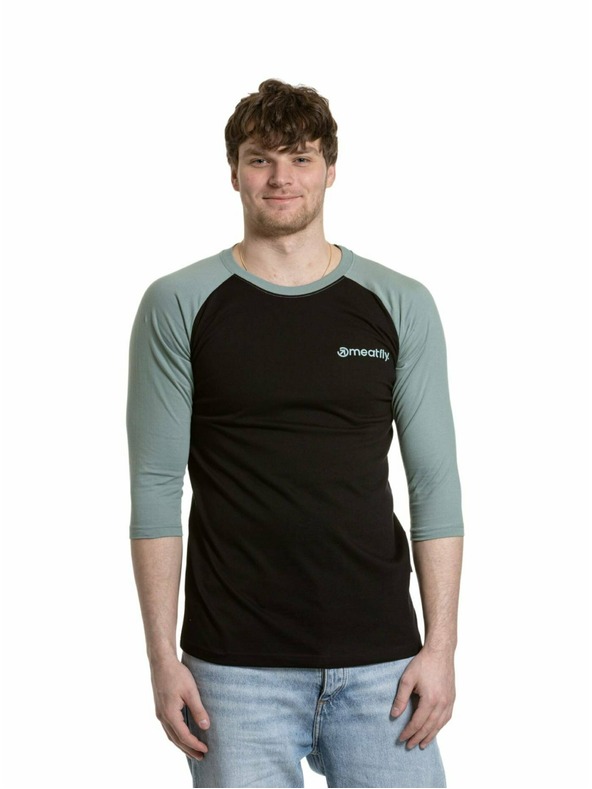 Meatfly Meatfly Herren-Langarmshirt Reagan Raglan Dusty Mint / Schwarz
