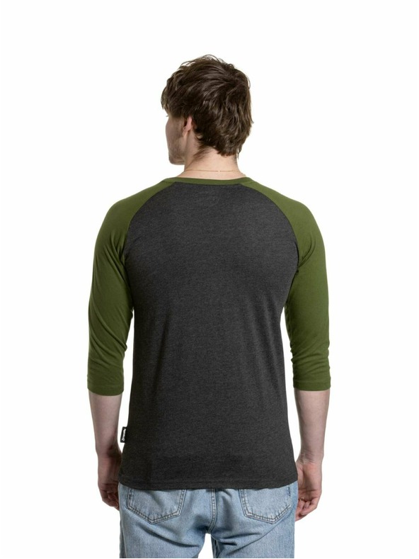 Meatfly Meatfly Herren-Langarmshirt Reagan Raglan Olive / Charcoal Heather | Grau