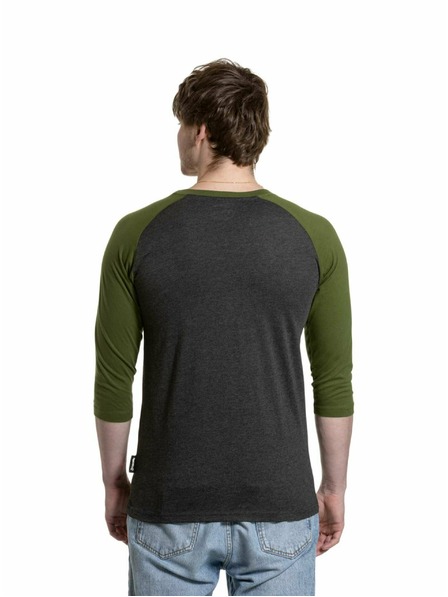 Meatfly Meatfly Herren-Langarmshirt Reagan Raglan Olive / Charcoal Heather | Grau