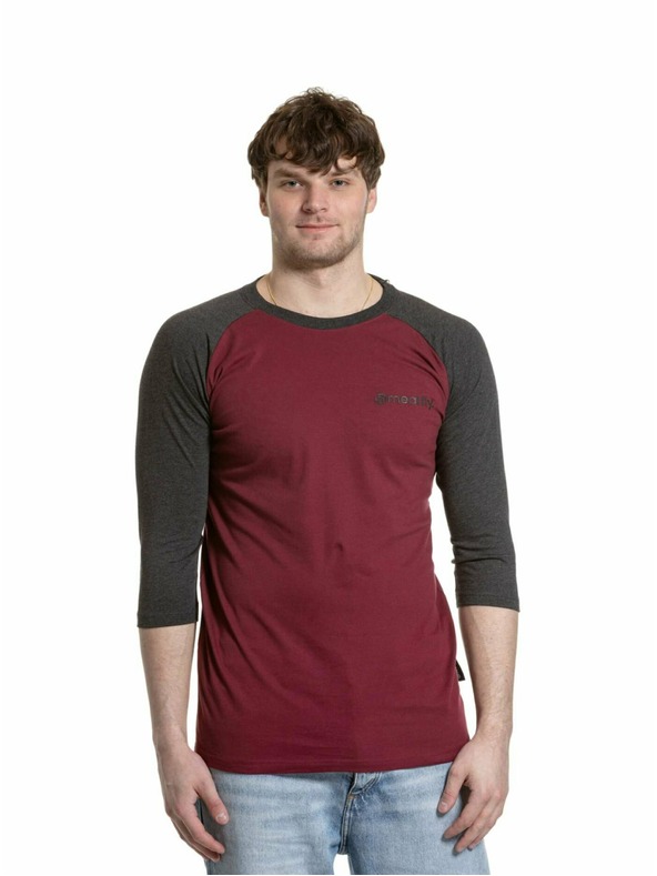 Meatfly Meatfly Herren-Langarmshirt Reagan Raglan Dark Wine / Charcoal Heather | Grau