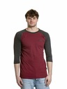 Meatfly Meatfly Herren-Langarmshirt Reagan Raglan Dark Wine / Charcoal Heather | Grau