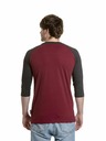 Meatfly Meatfly Herren-Langarmshirt Reagan Raglan Dark Wine / Charcoal Heather | Grau