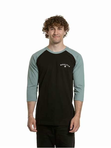 Meatfly Meatfly Herren Langarm-T-Shirt Kennedy Raglan Pastellmint / Schwarz