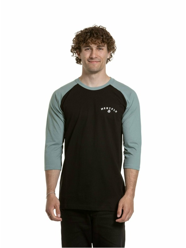 Meatfly Meatfly Herren Langarm-T-Shirt Kennedy Raglan Pastellmint / Schwarz