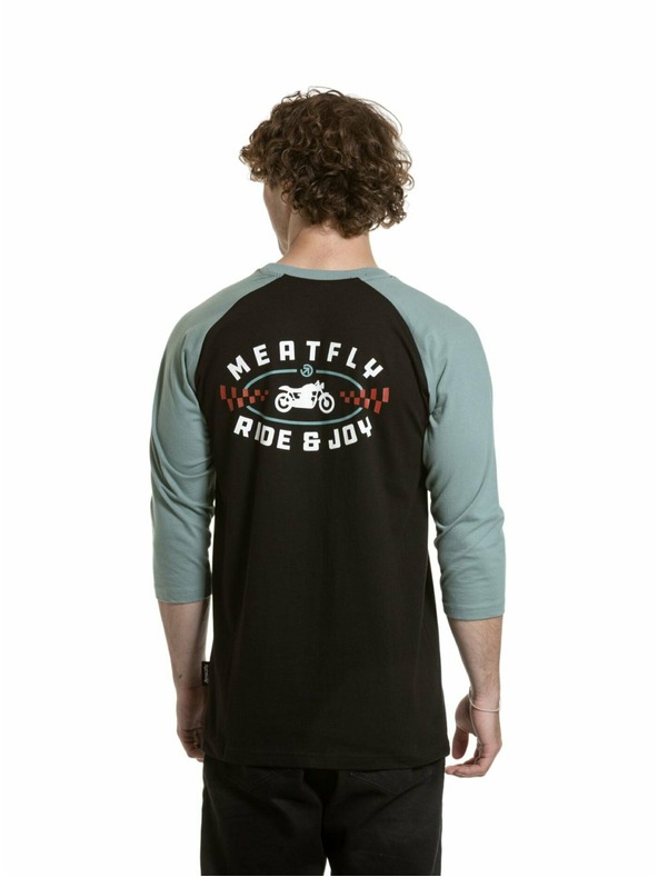 Meatfly Meatfly Herren Langarm-T-Shirt Kennedy Raglan Pastellmint / Schwarz