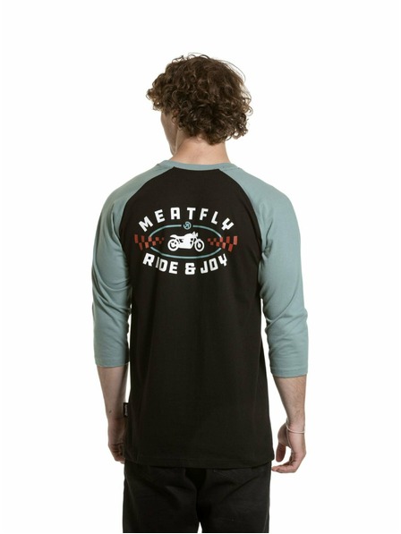 Meatfly Meatfly Herren Langarm-T-Shirt Kennedy Raglan Pastellmint / Schwarz